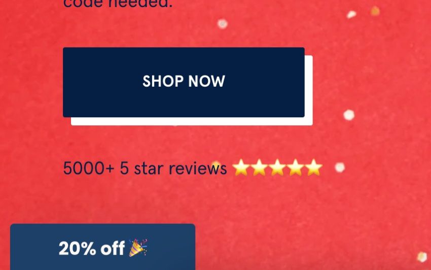 Bottone per la comparsa del popup sul sito di Blume.com