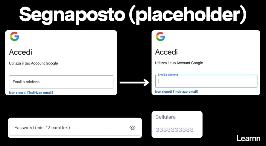 Scrivere microcopy per segnaposto