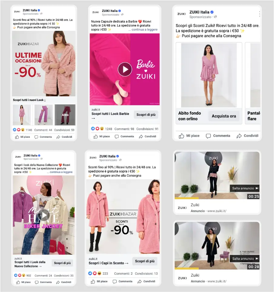 Creatività per Facebook Ads di Zuiki