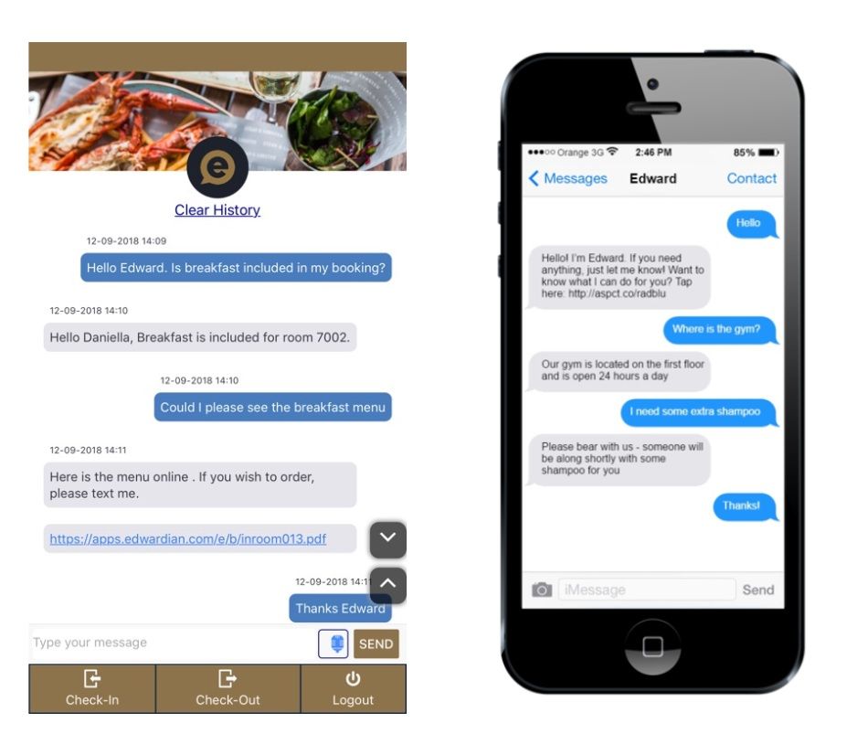 Chatbot Edward di Edwardian Hotels