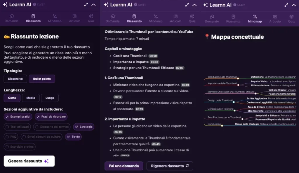 Feature AI per formarsi su Learnn