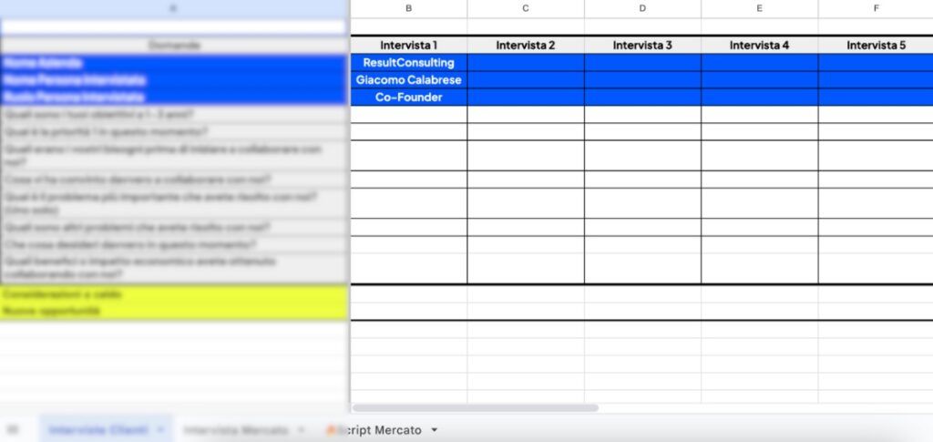 Framework interviste per il processo di vendita di Result Consulting