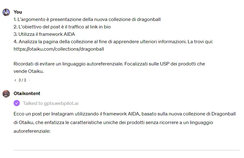 GPT personalizzato di Otaiku - Parte 2