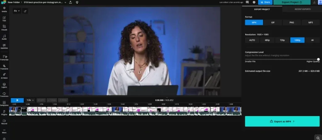 Kapwing video editor