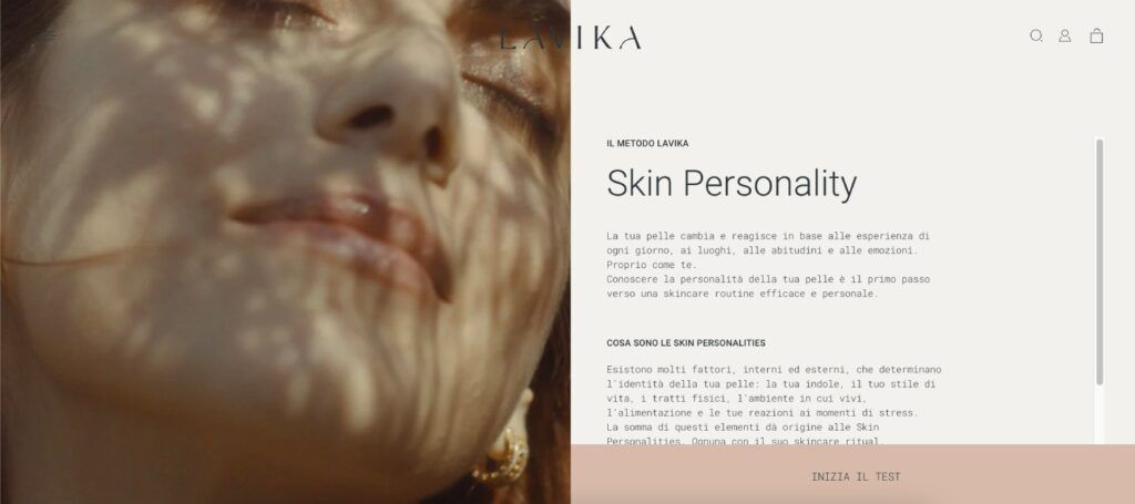 Quiz test di Lavika, sito di cosmetica