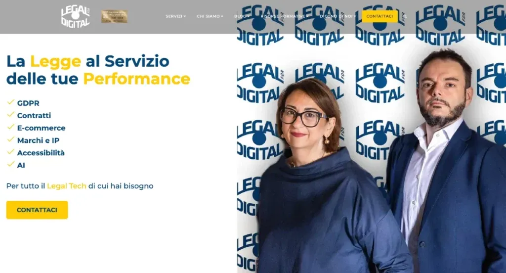 Pagina sito di Legar for Digital