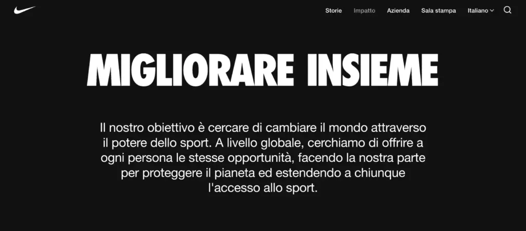 La mission di Nike è