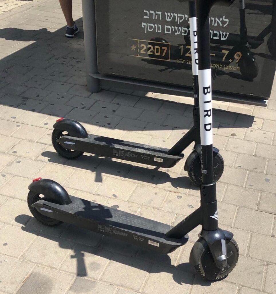 Monopattini elettrici Bird a Tel Aviv