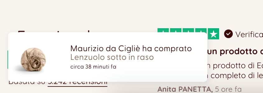 Popup di social proof