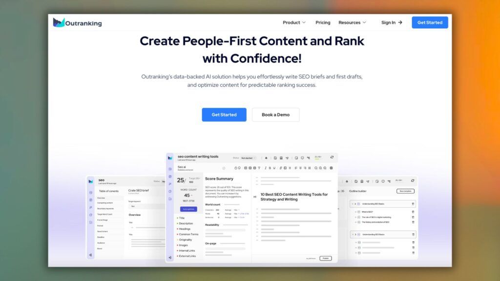 Outranking è un app AI che elabora strategie SEO e ricerca le keyword