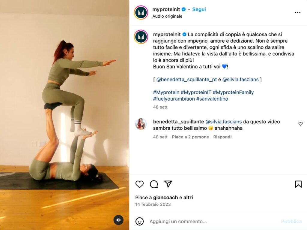 Post di San Valentino di MyProtein Italia