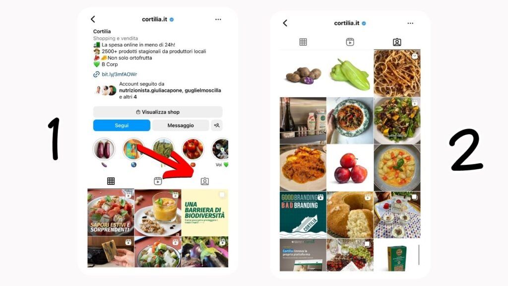 Tantissimi sono i mnicro-dati che si possono individuare nella sezione Instagram dei tag del brand