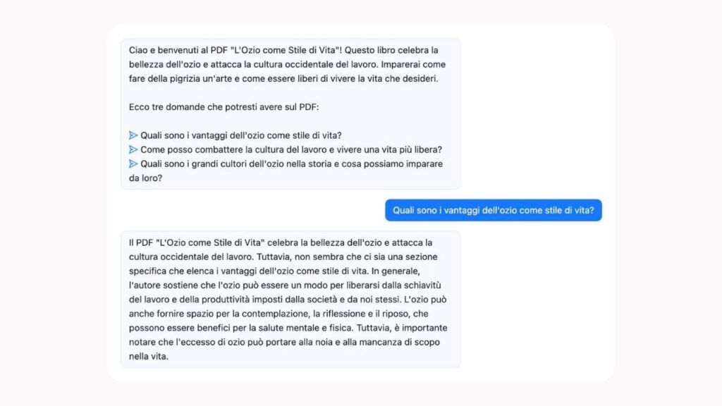 Chattare con un PDF è possibile con l'AI di ChatPDF: basta caricare un documento pdf e fare domande all'intelligenza artificiale