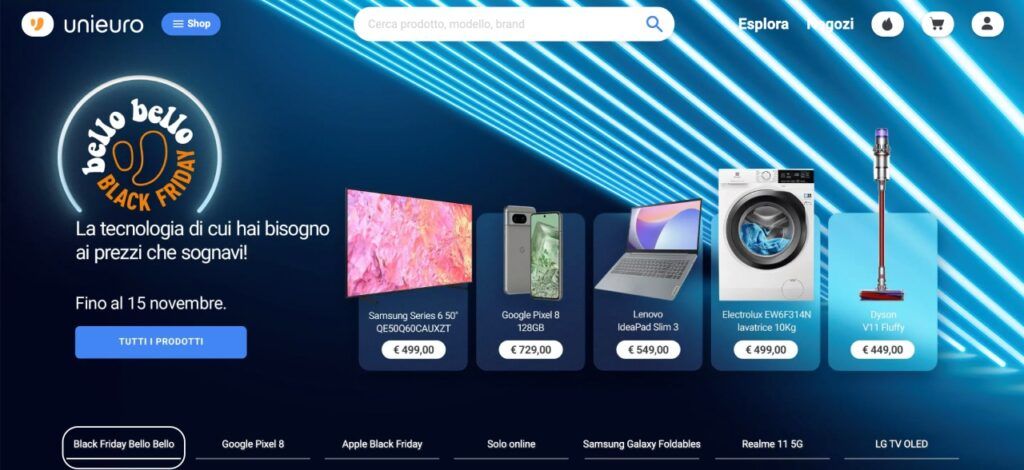 Pagina Uniero per il Bello Bello Black Friday